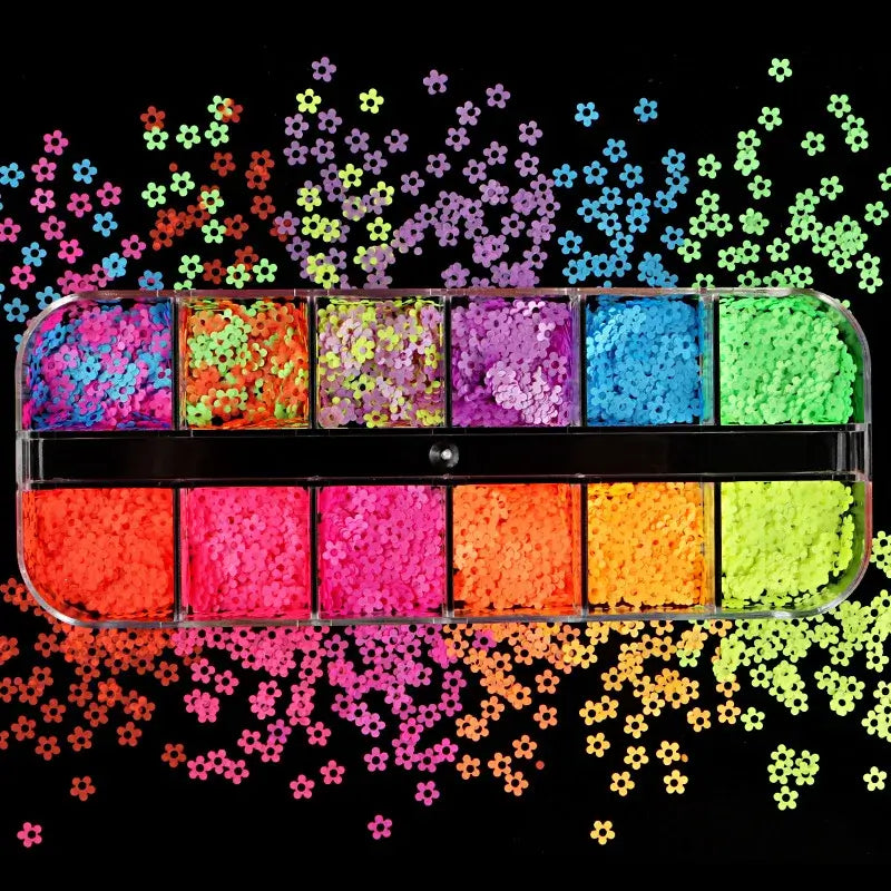 Neon 3D Nail Art Glitter Confetti – Butterfly & Stars
