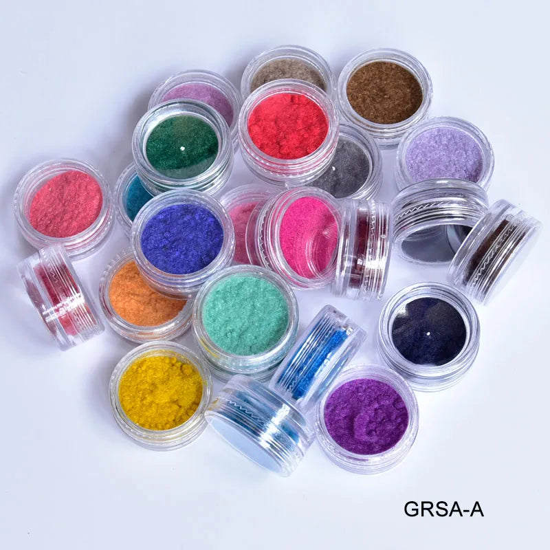 Velvet Nail Art Powder – 24 Colors 3D Flocking Powder Set