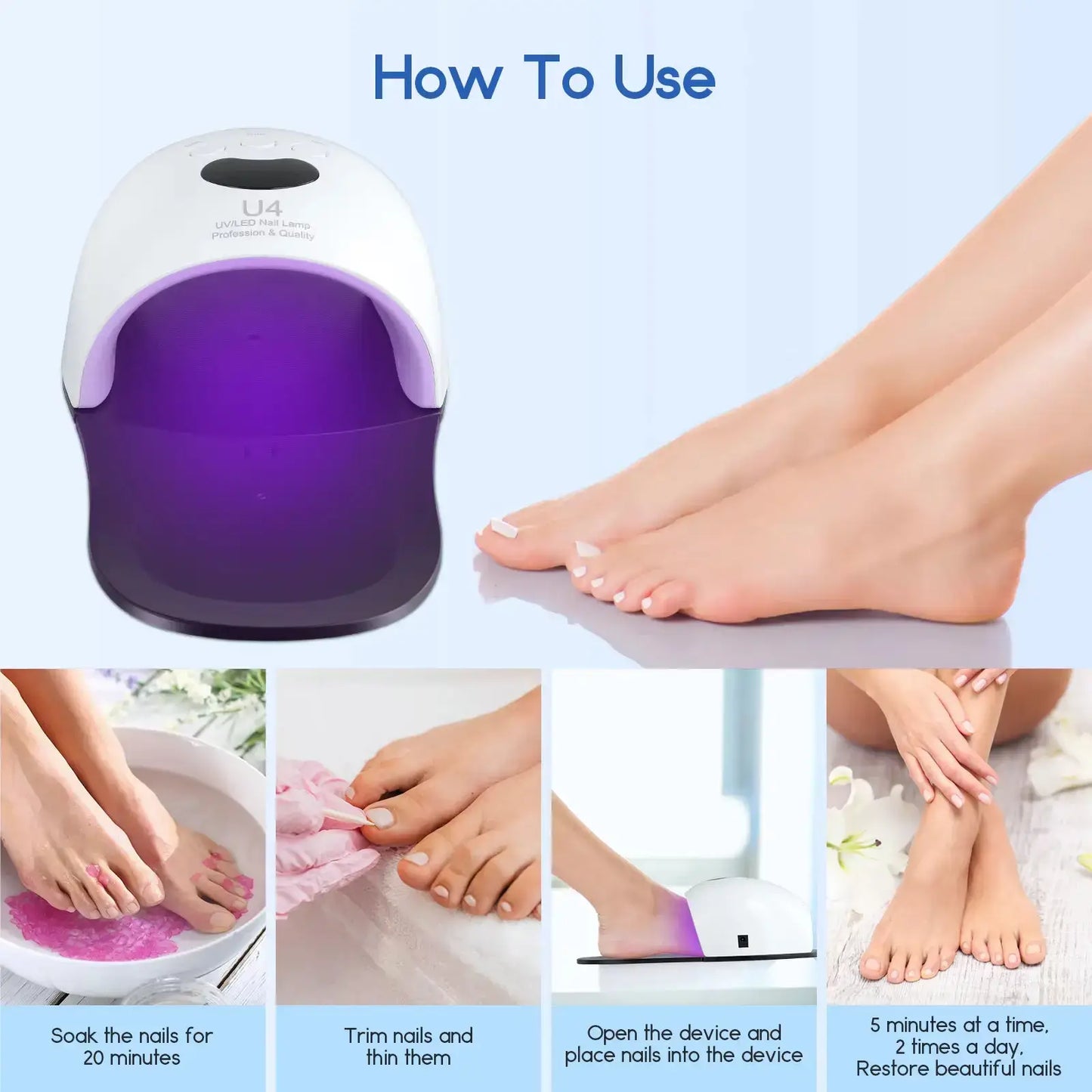 UV Light for Pedicure – Professional UV Lamp Dryer for Toes