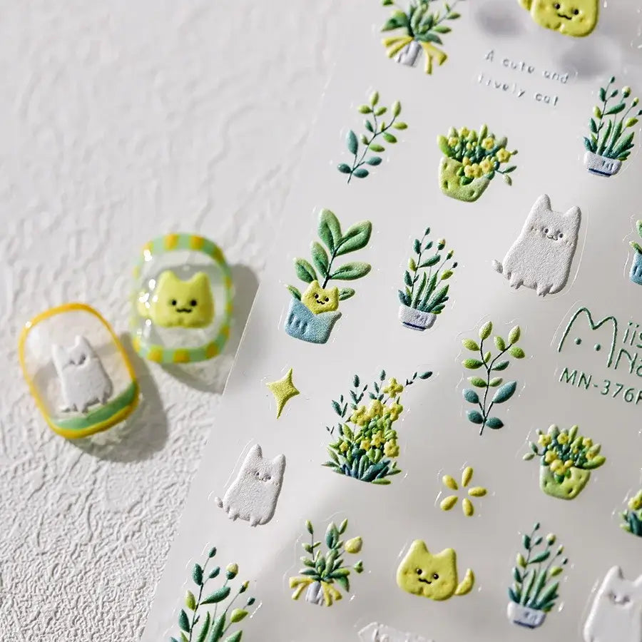 5D Flower Nail Art Stickers for DIY Manicure