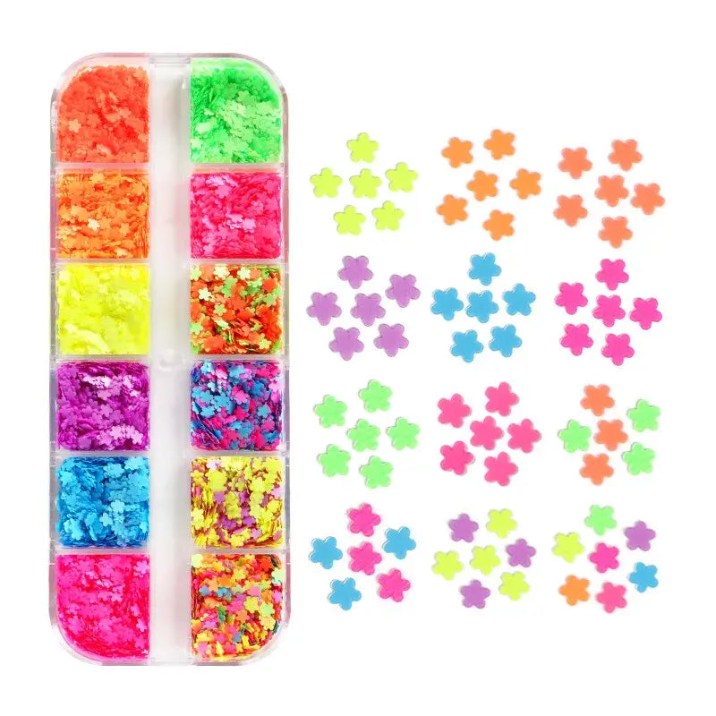 Neon 3D Nail Art Glitter Confetti – Butterfly & Stars