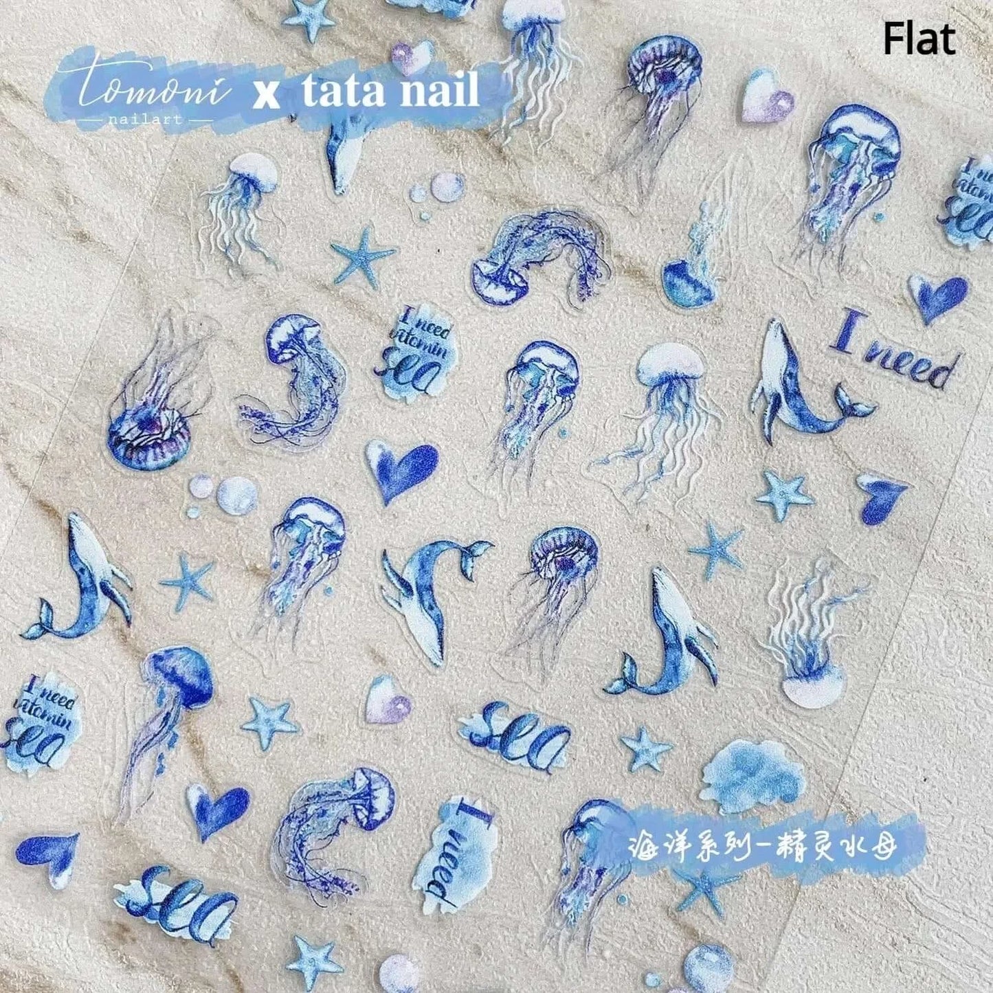 Cute Dolphin & Goldfish Jelly Nail Stickers