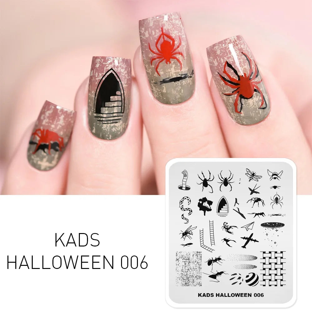 Halloween Nail Stamping Plate – Skull, Bat & Pumpkin Nail Art Designs