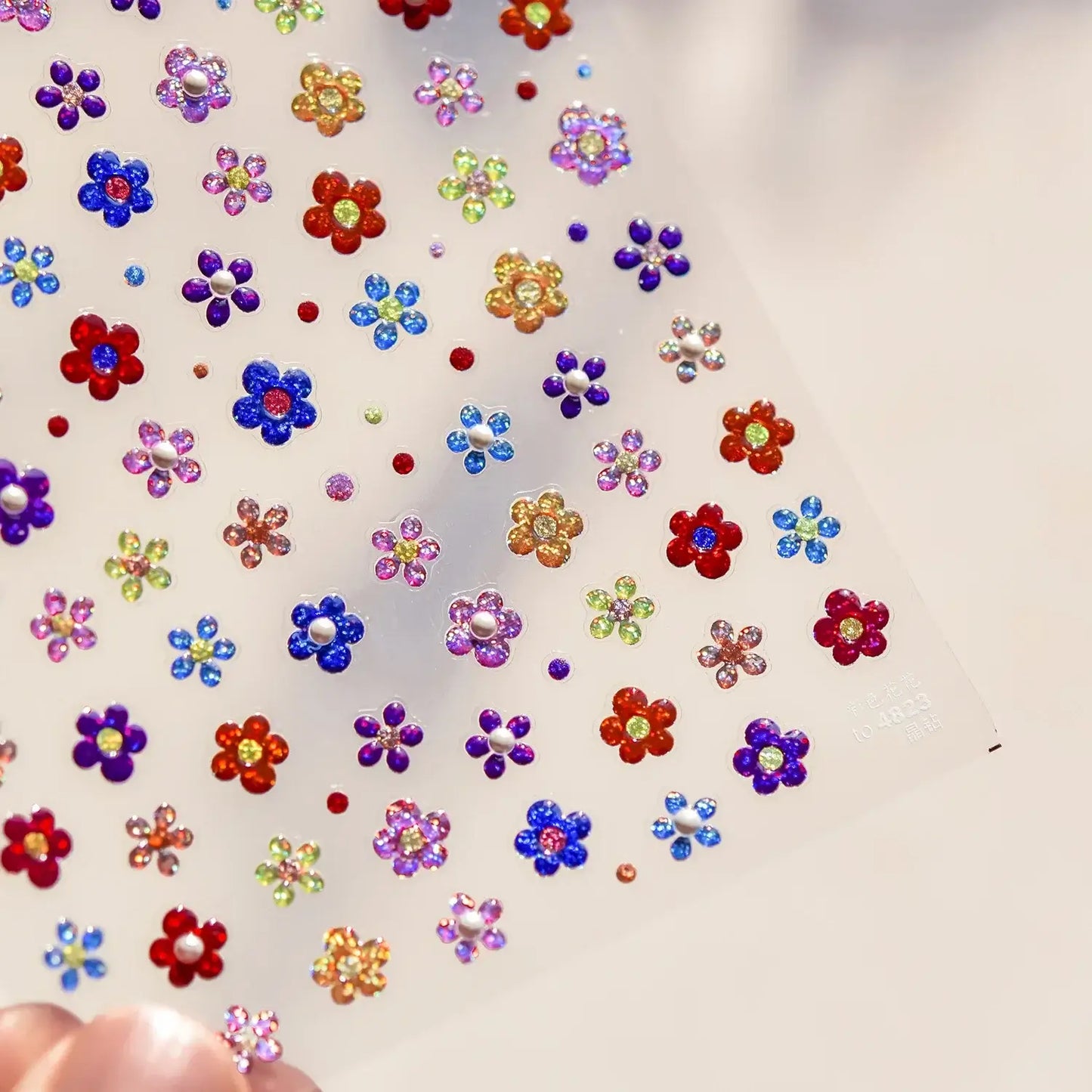 5D Flower Nail Art Stickers for DIY Manicure