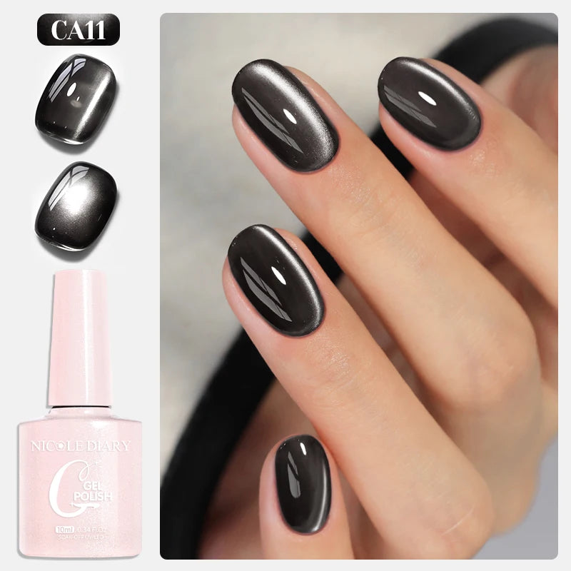 NICOLE DIARY Jelly Pink Cat Magnetic Gel Nail Polish 10mL