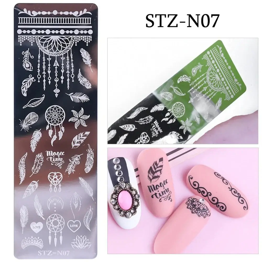 Assorted Nail Stamping Plates - Butterfly, Flower, Geometry