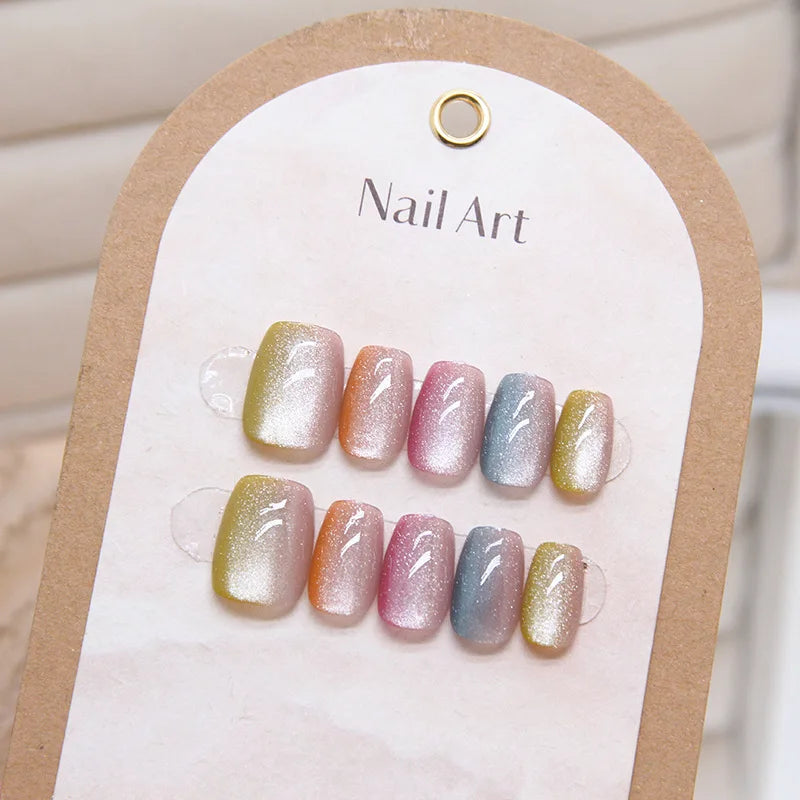 Handmade Press-On Nails – Premium Electroplated - 10 Pc. Set