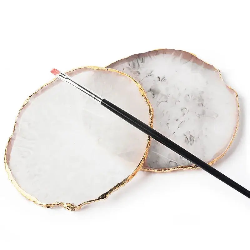 Nail Art Palette – Resin Agate Stone Mixing & Display Tool for Gel Polish