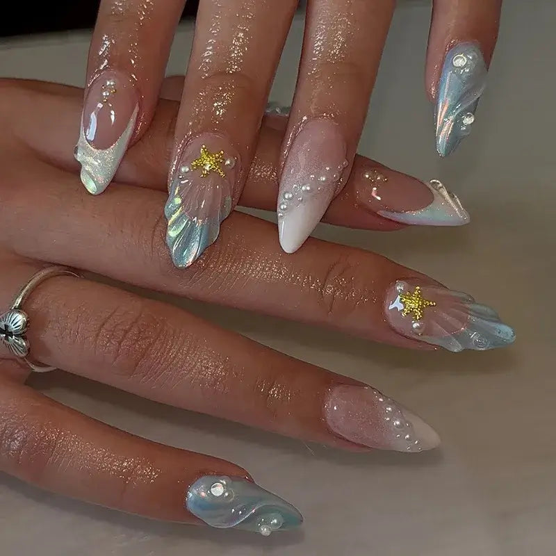 PRESS ON NAILS – French Almond Shaped