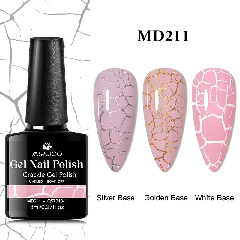8ml Crackle Gel Nail Polish – UV/LED Soak Off Hybrid Varnish