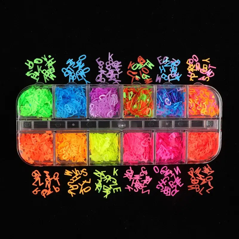Neon 3D Nail Art Glitter Confetti – Butterfly & Stars