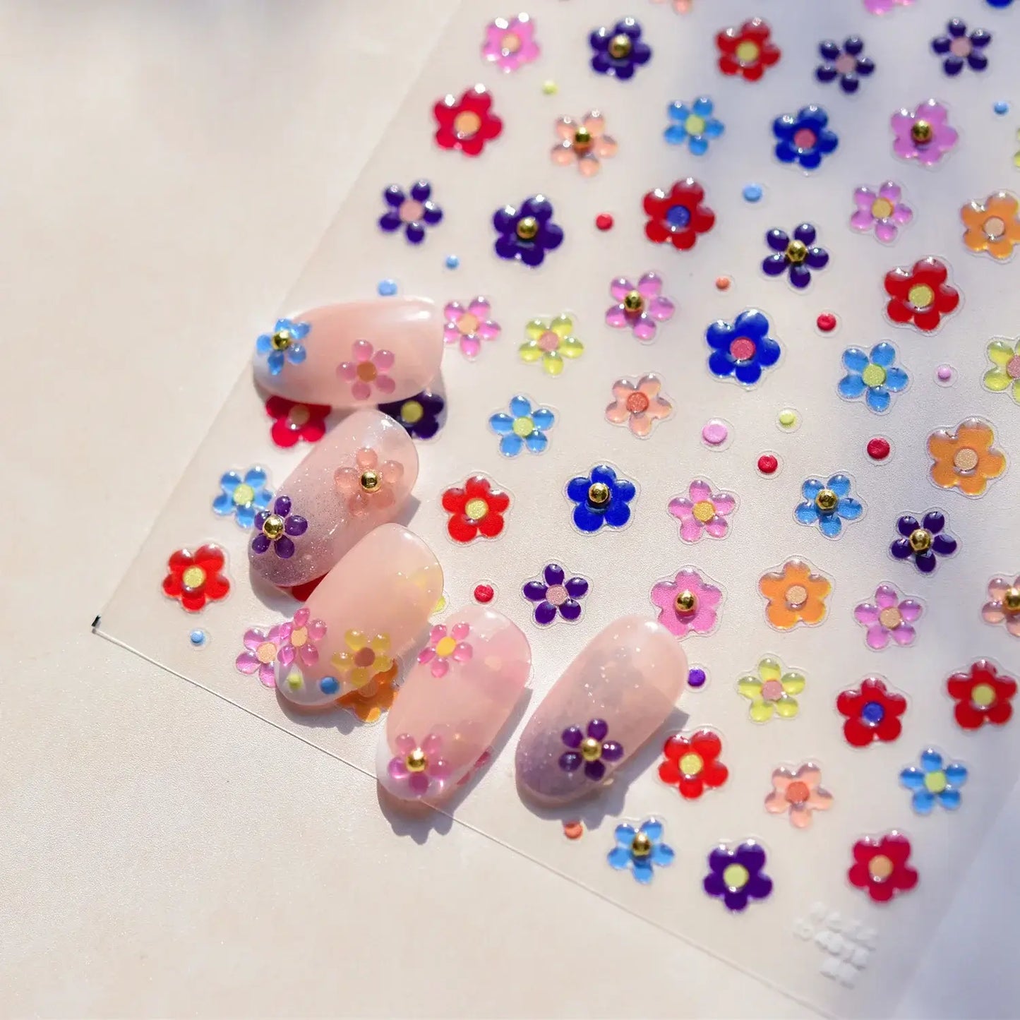 5D Flower Nail Art Stickers for DIY Manicure