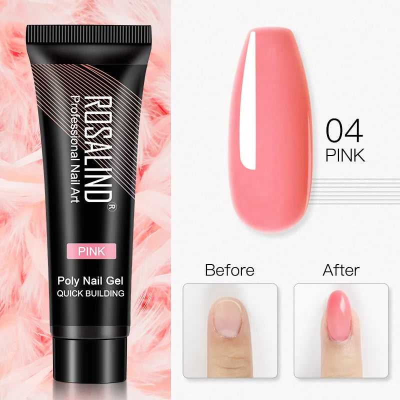 ROSALIND Glitter Poly Gel Nail Extension – 15ml