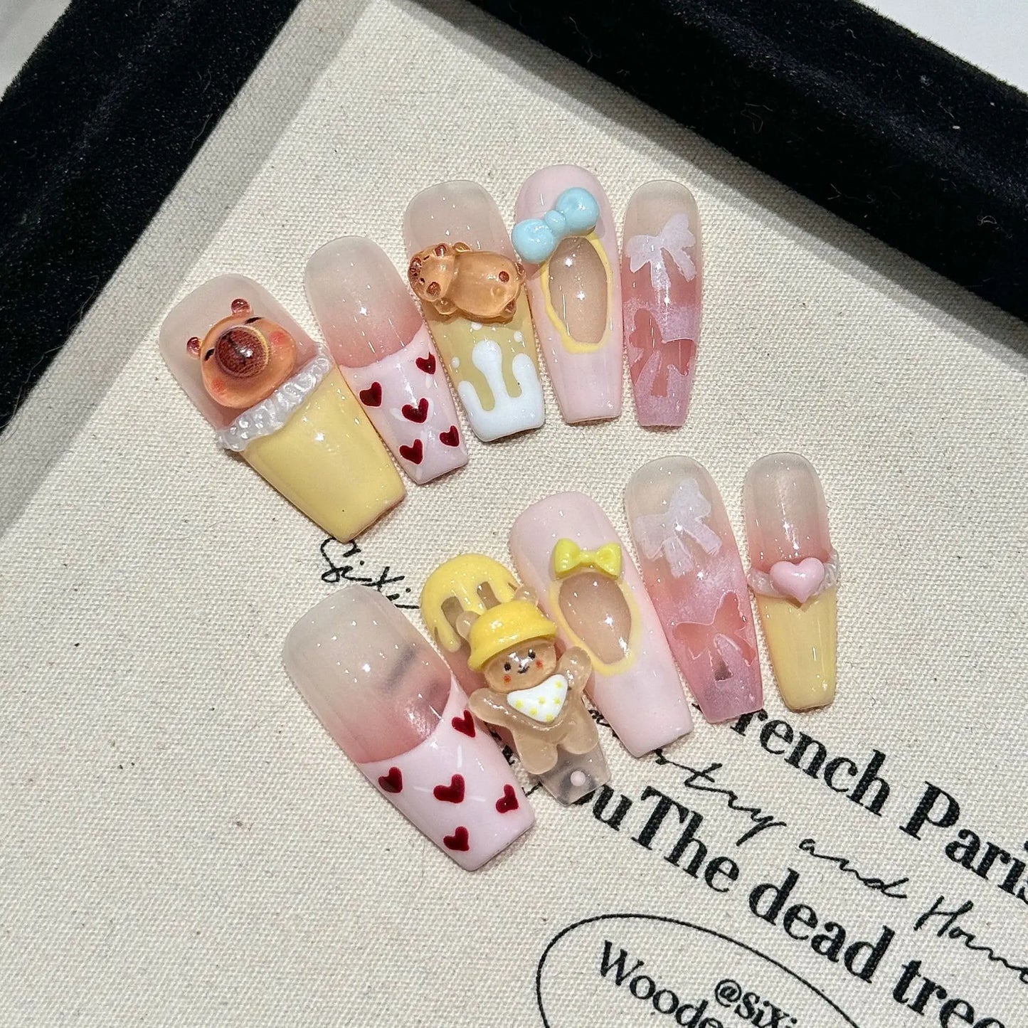 Champagne French Press On Nails | Pink Cat's Eye Gradient