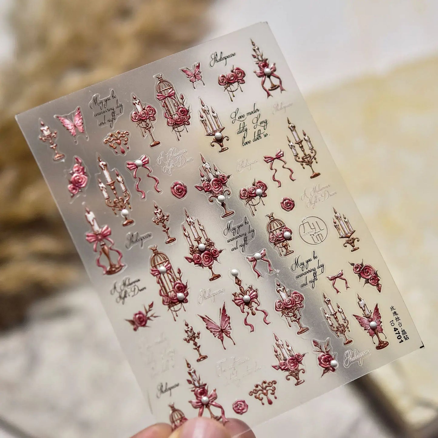 5D Flower Nail Art Stickers for DIY Manicure