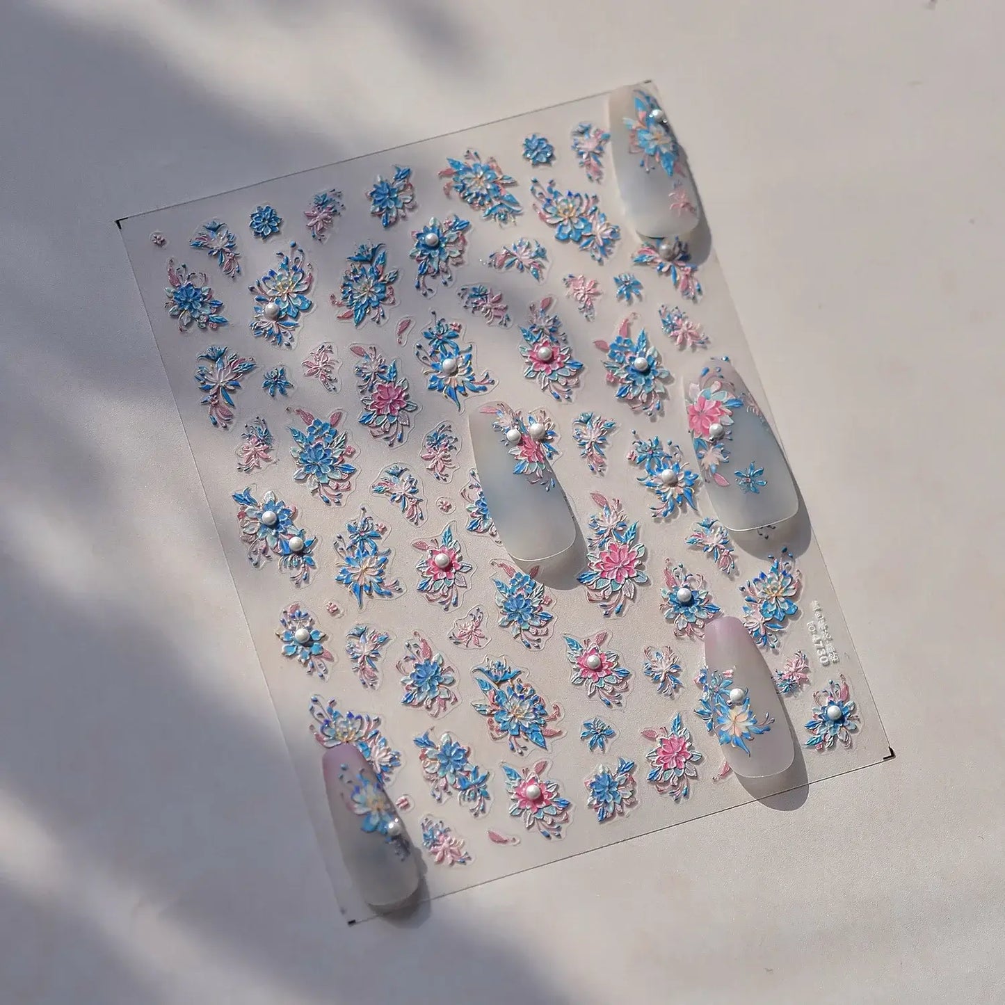 5D Flower Nail Art Stickers for DIY Manicure