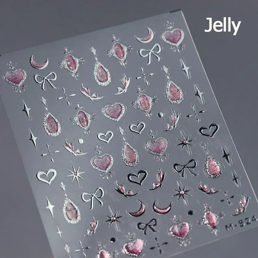 Elegant French Ice Crystal Jelly Nail Stickers