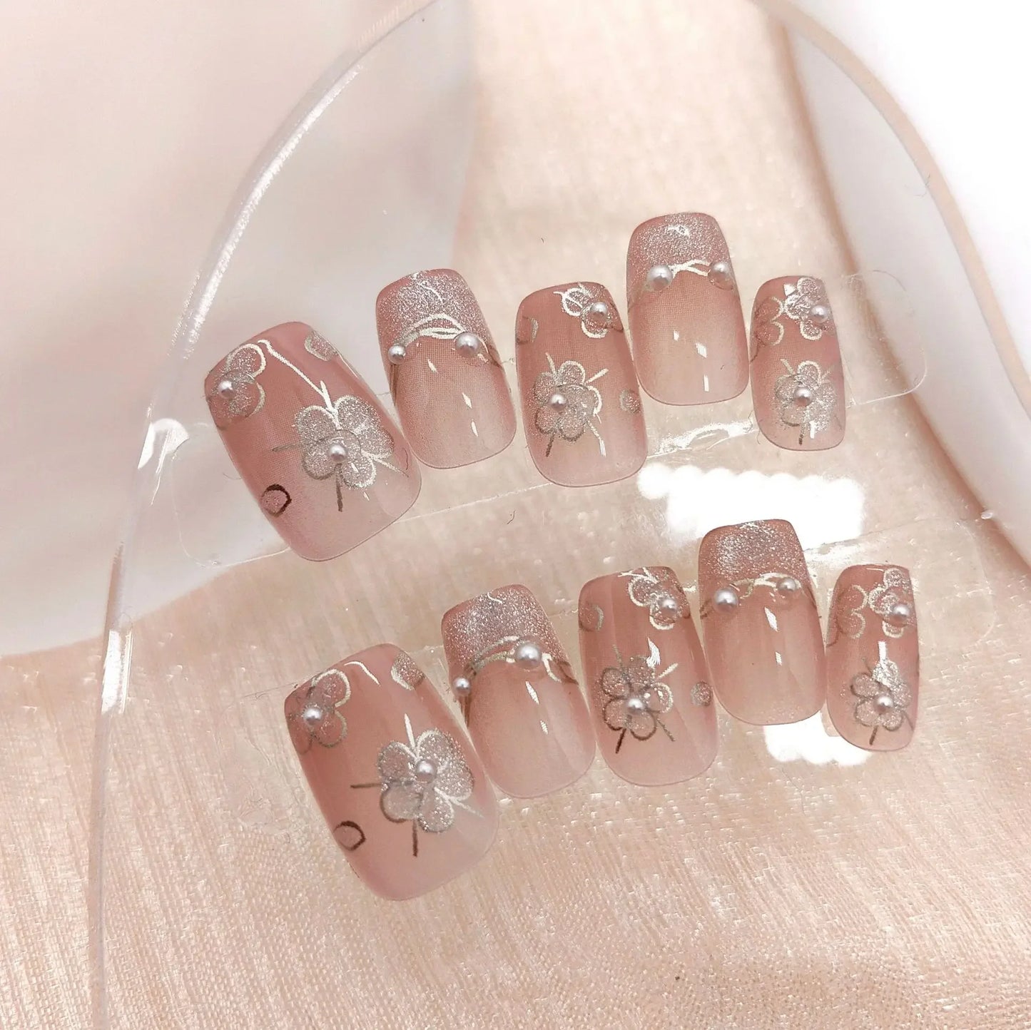 Handmade Press-On Nails – Premium Electroplated - 10 Pc. Set