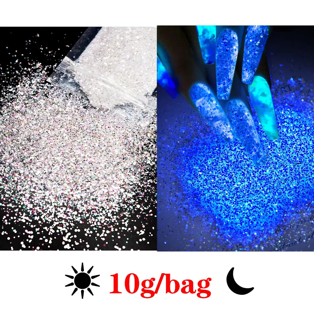 Glow in the Dark - Holographic Sugar Nail Powder 10g