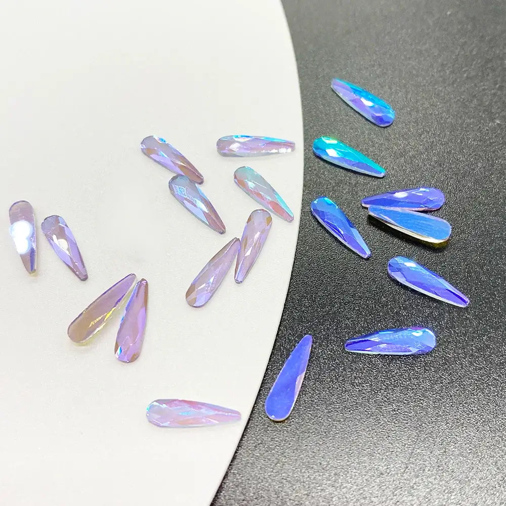 Raindrop Nail Rhinestones – Flatback Glitter Glass 3D Nail Charms