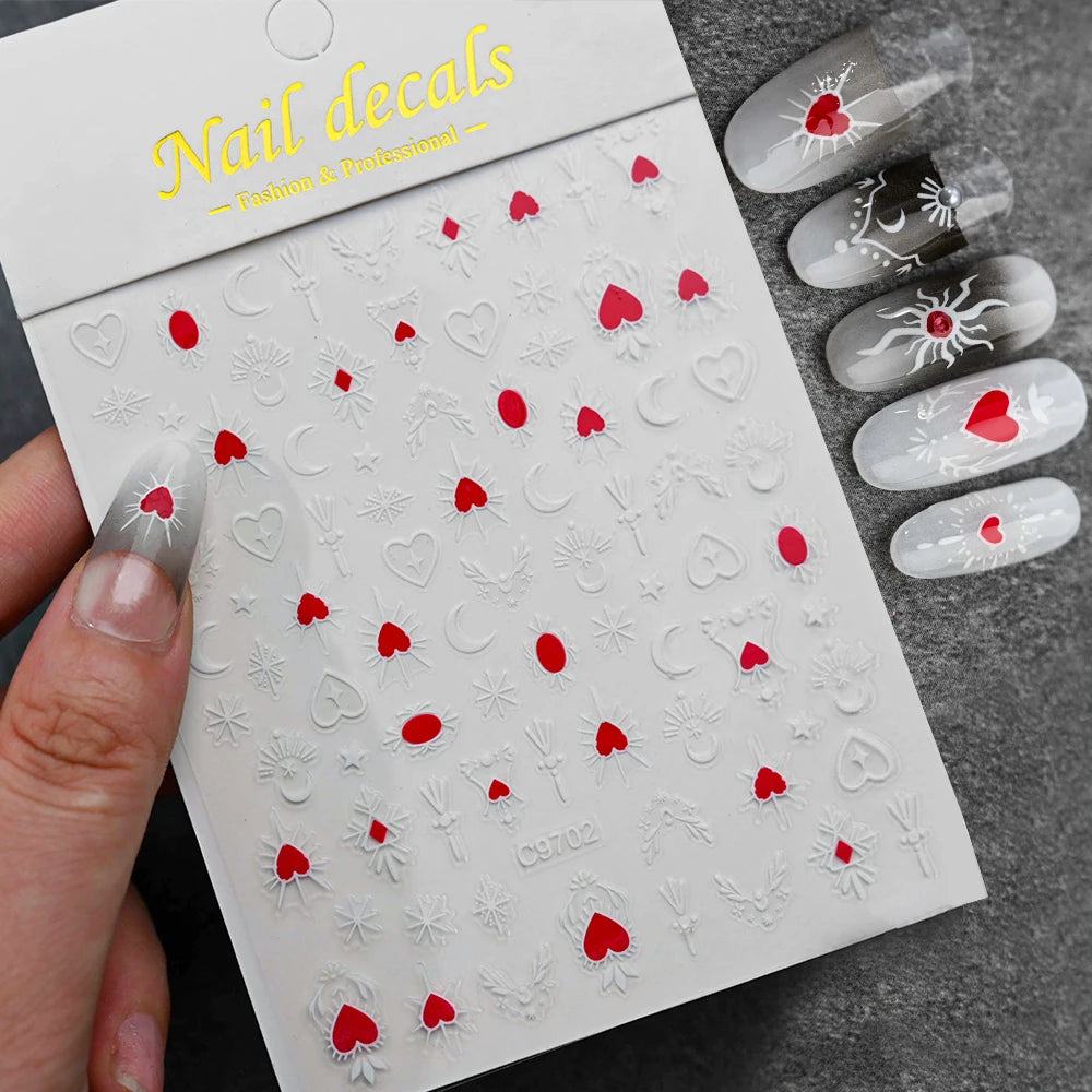 1pc Y2K Silver & Gold Star Nail Art Stickers – Glossy Laser Starlight Decal for Easy Nail Art