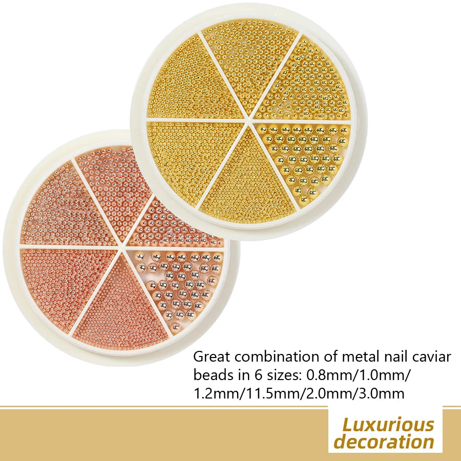 Metal Nail Caviar Beads for 3D Nail Art Designs
