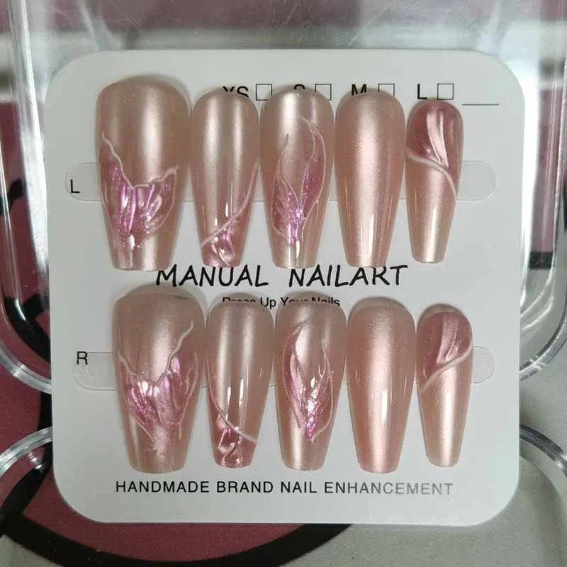 Jellyfish Mermaid Long Square Press On Nails