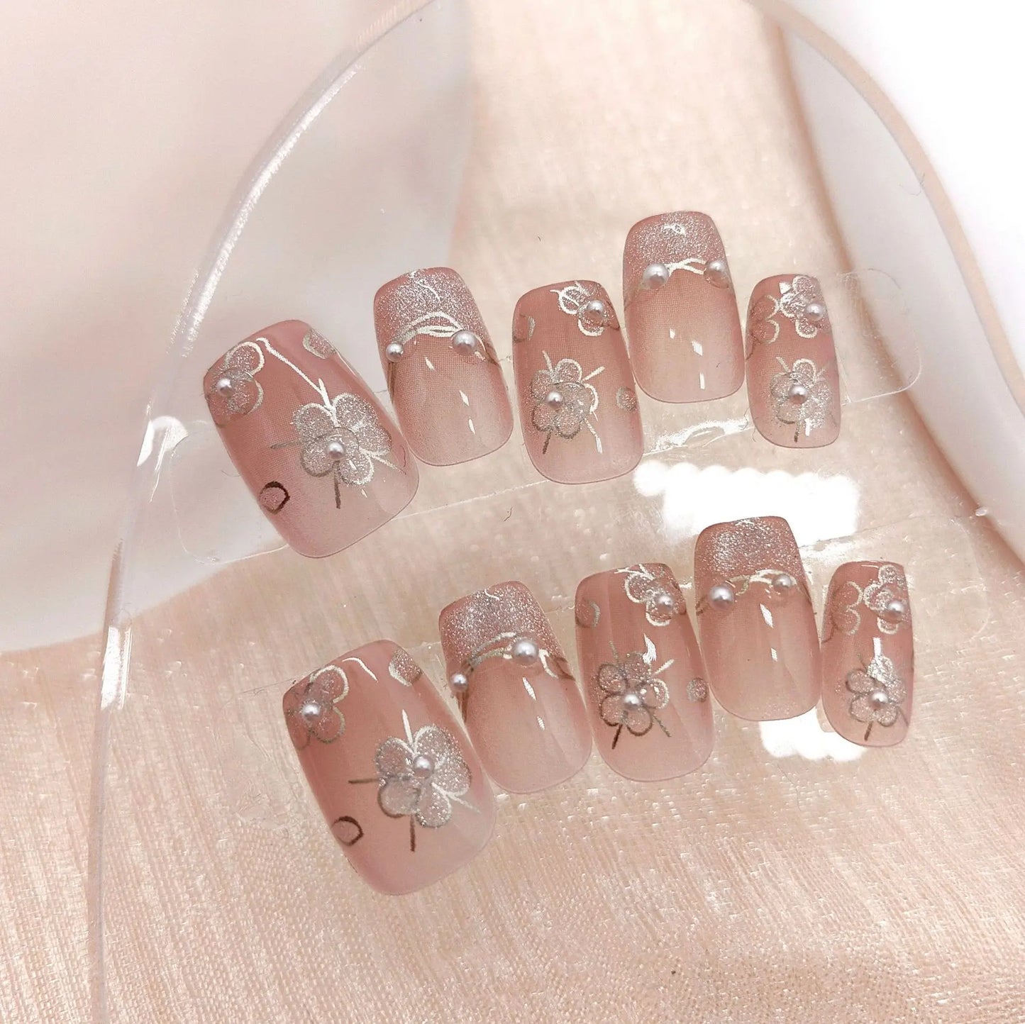Handmade Press-On Nails – Premium Electroplated - 10 Pc. Set