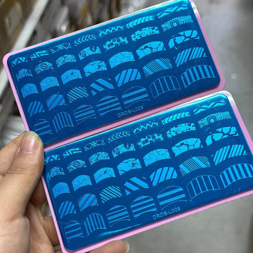 Butterfly, Cat & Stripe Nail Stamping Plate 12x6cm – Animal & Geometric Nail Art Template