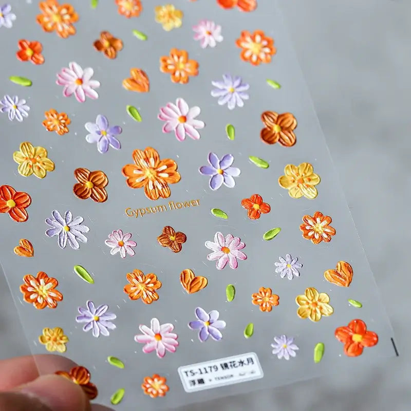 5D Kawaii Bee Nail Stickers – Yellow Embroidered Effect