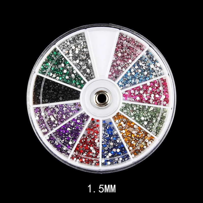 3D Nail Rhinestones – Flatback Beads - Mixed 12 Color