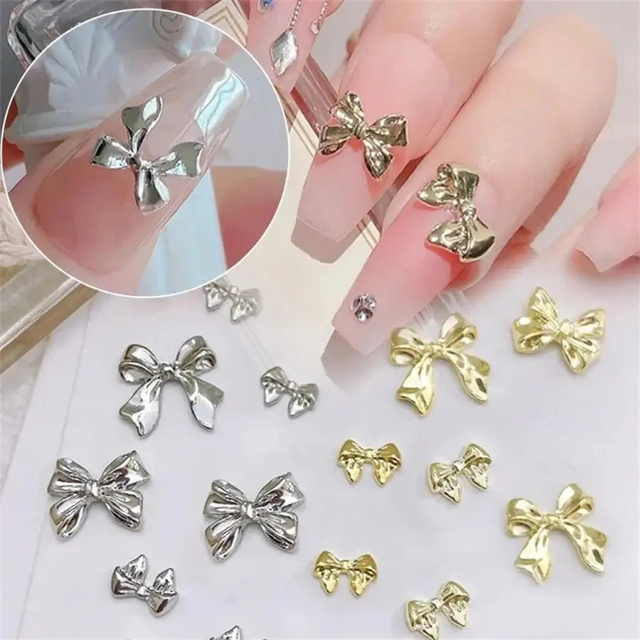 3D Luxury Ribbon Nail Charms – Elegant Bow Design
