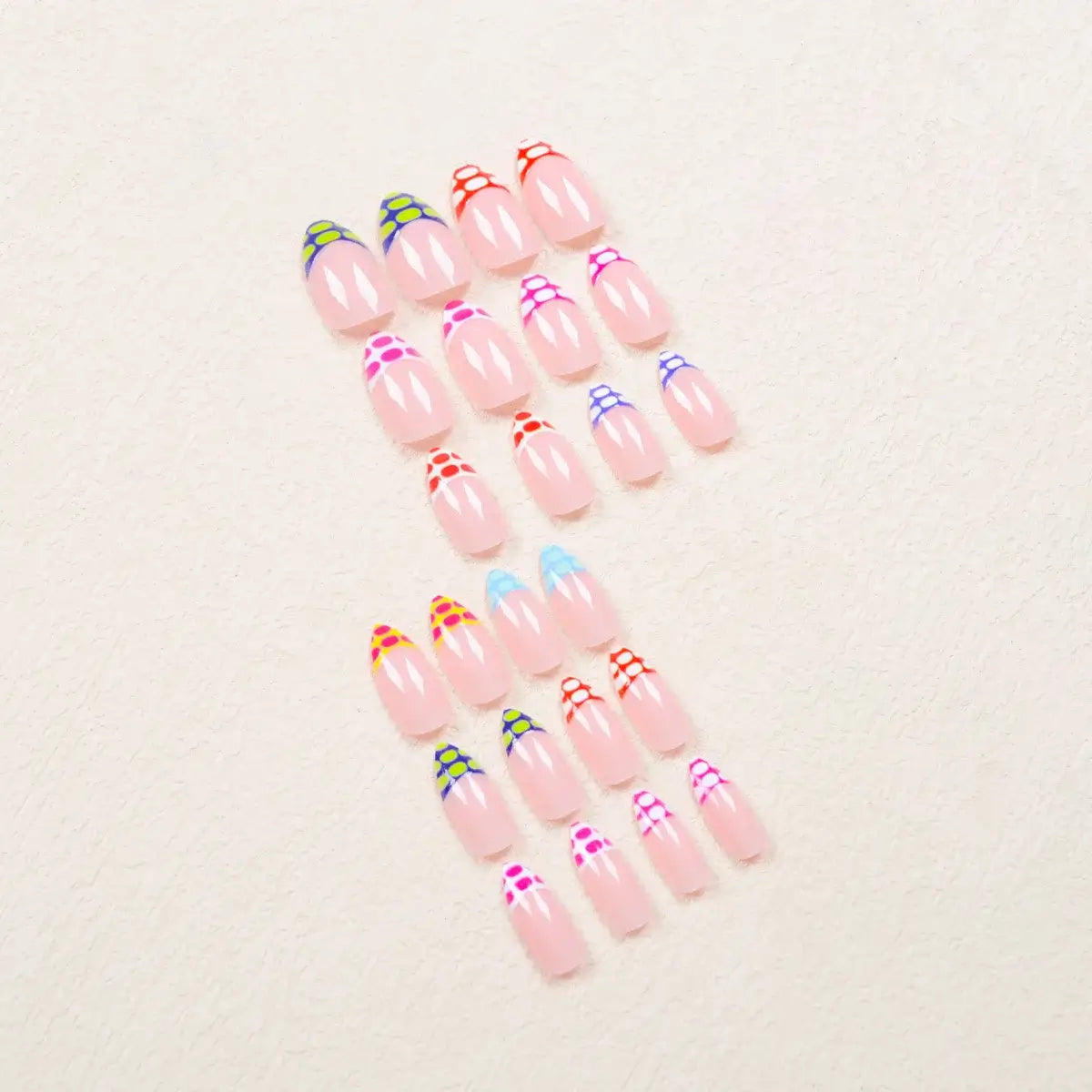 View details for Almond Press-On Nails – Mixed Stripe French Tips (24 Pcs) Almond Press-On Nails – Mixed Stripe French Tips