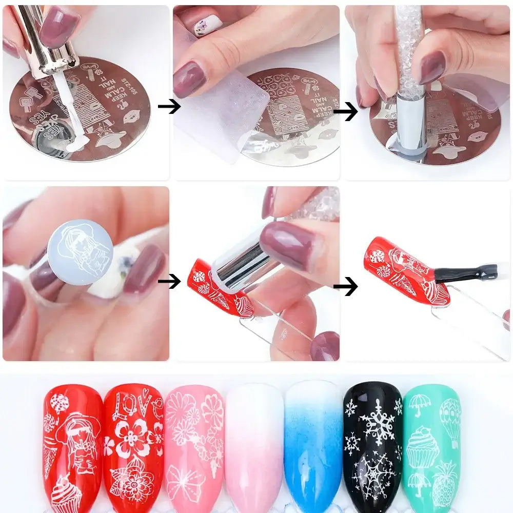 Assorted Nail Stamping Plates - Butterfly, Flower, Geometry