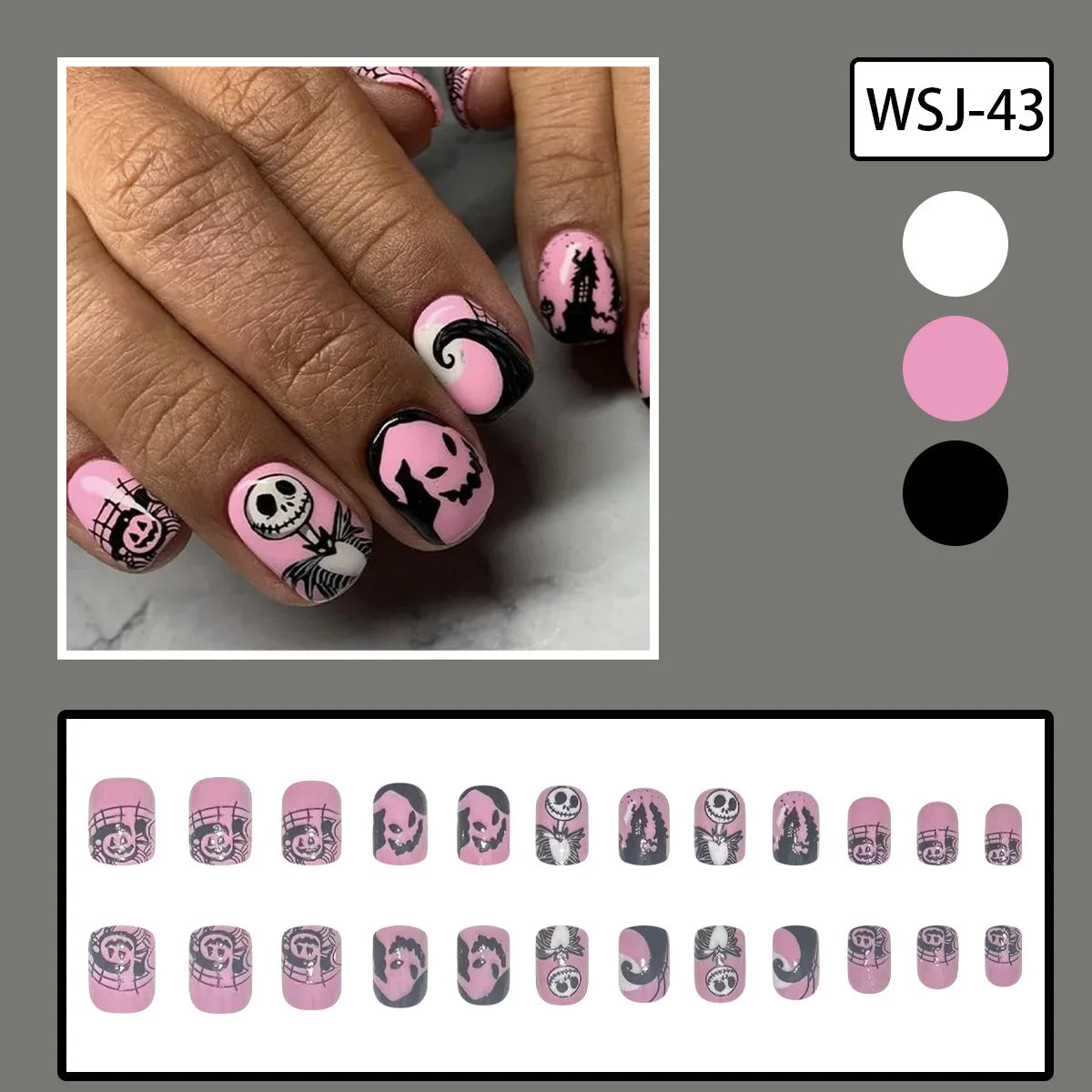 Nightmare Before Christmas Press On Nails - 24 Pcs.