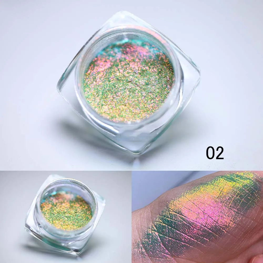 1 Box Aurora Glitter Opal Flakes – Iridescent Sequins Nail Art Powder for Mermaid Nails