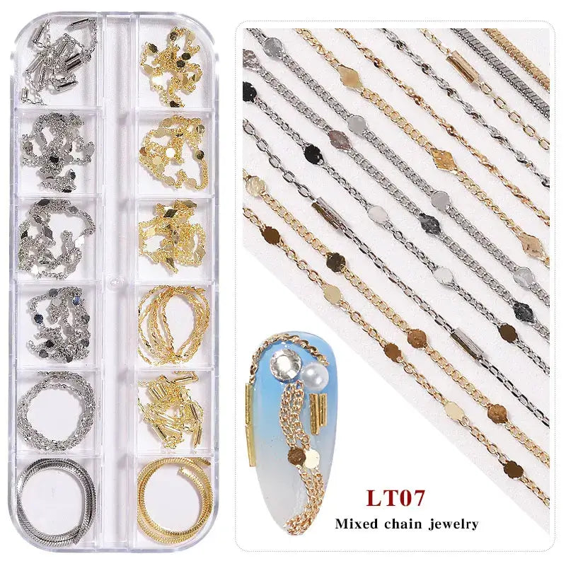 Mixed Style Nail Chain Jewelry – 3D Nail Art Chains
