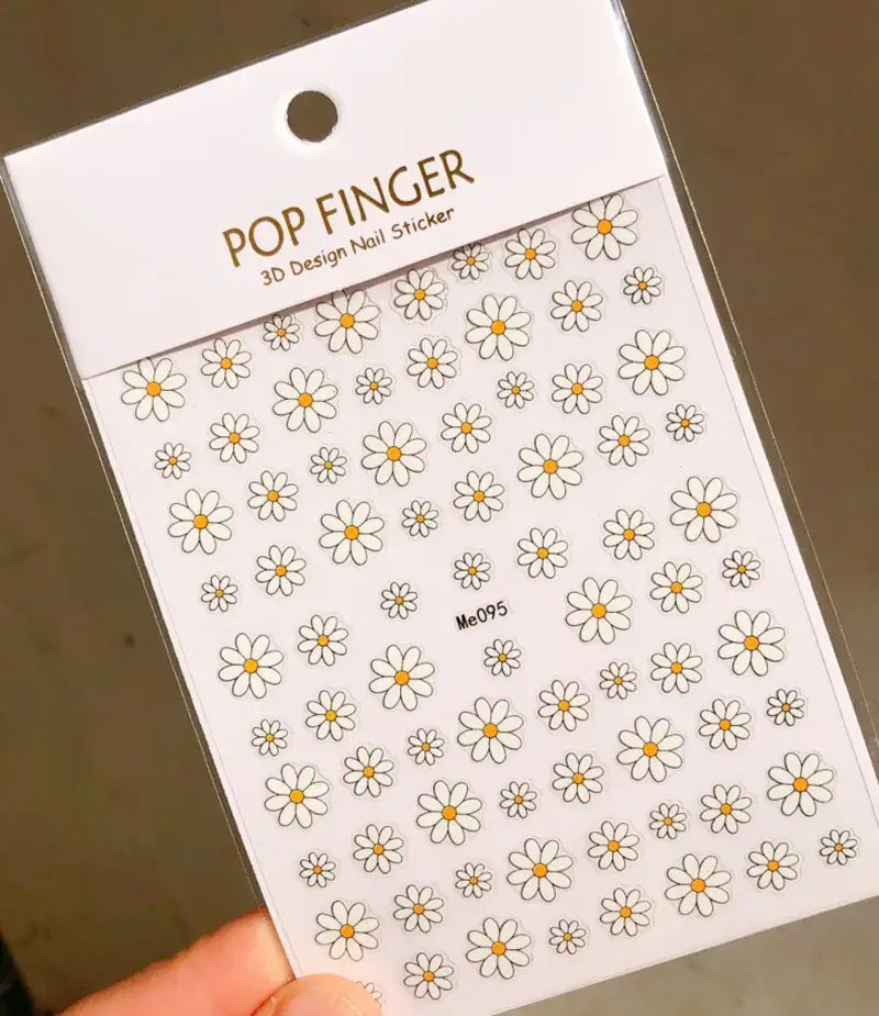 Daisy Flower Nail Stickers – Chic Elegant Summer Nails