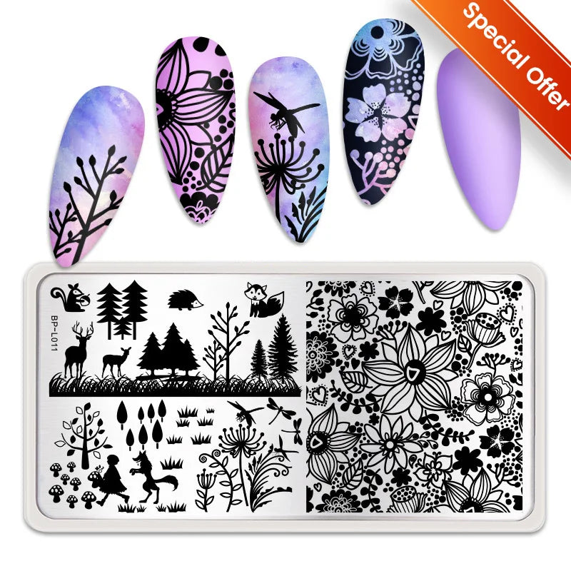BORN PRETTY Nail Stamping Plates – Butterfly, Lace, Floral