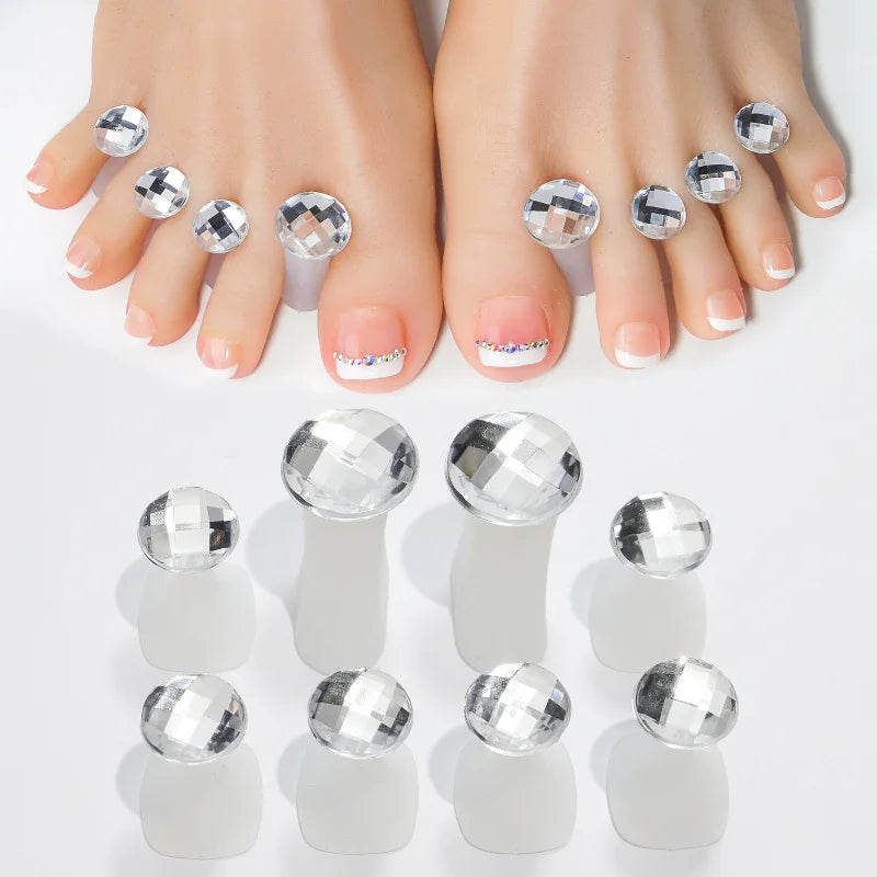 Pearl & Diamond Shape Toe Separators - 8 Pcs