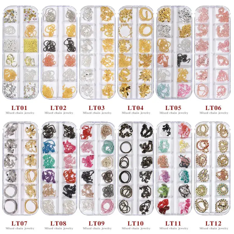 Mixed Style Nail Chain Jewelry – 3D Nail Art Chains