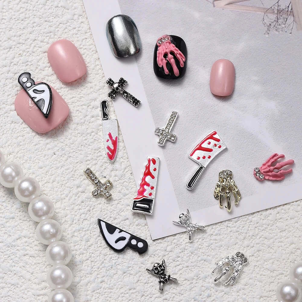Bloody Knife Nail Charms – Horror Halloween Nails