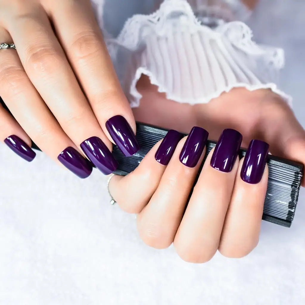 Solid Color Press On Nails | Medium Square Reusable