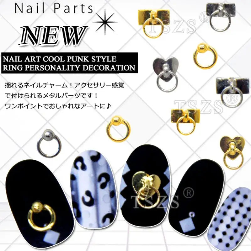 Punk Ox Nose Nail Charms – Manicure Stud Rings