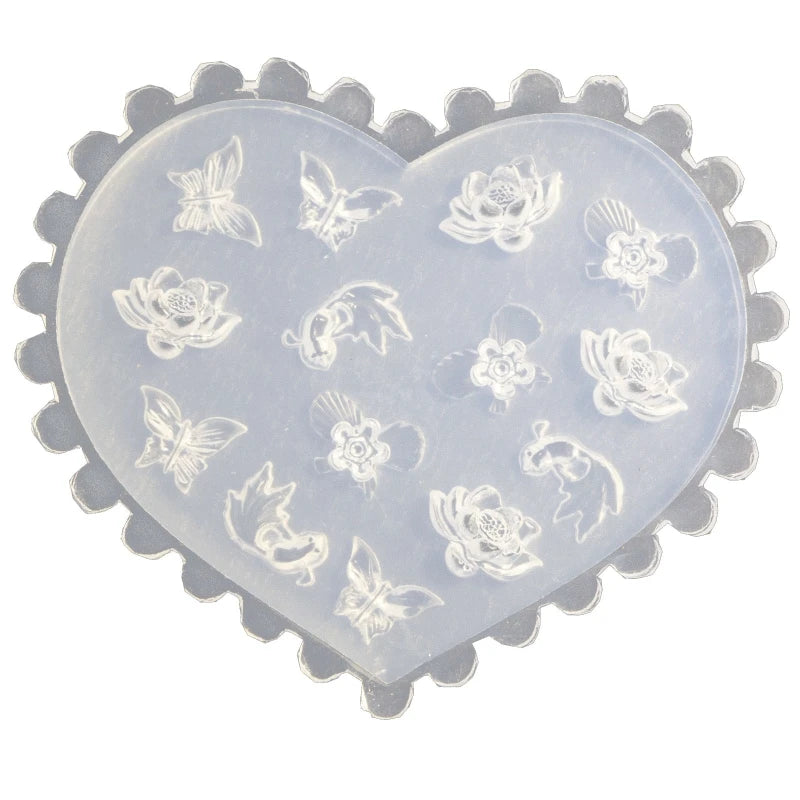 3D Silicone Nail Art Mold - Hearts, Bows, Flowers