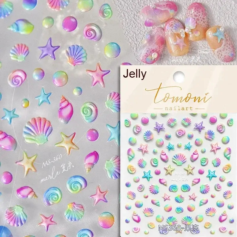 Cute Dolphin & Goldfish Jelly Nail Stickers