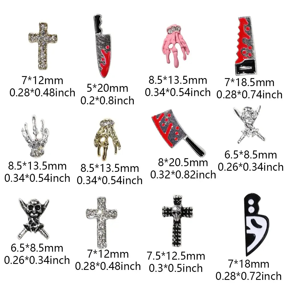 Bloody Knife Nail Charms – Horror Halloween Nails