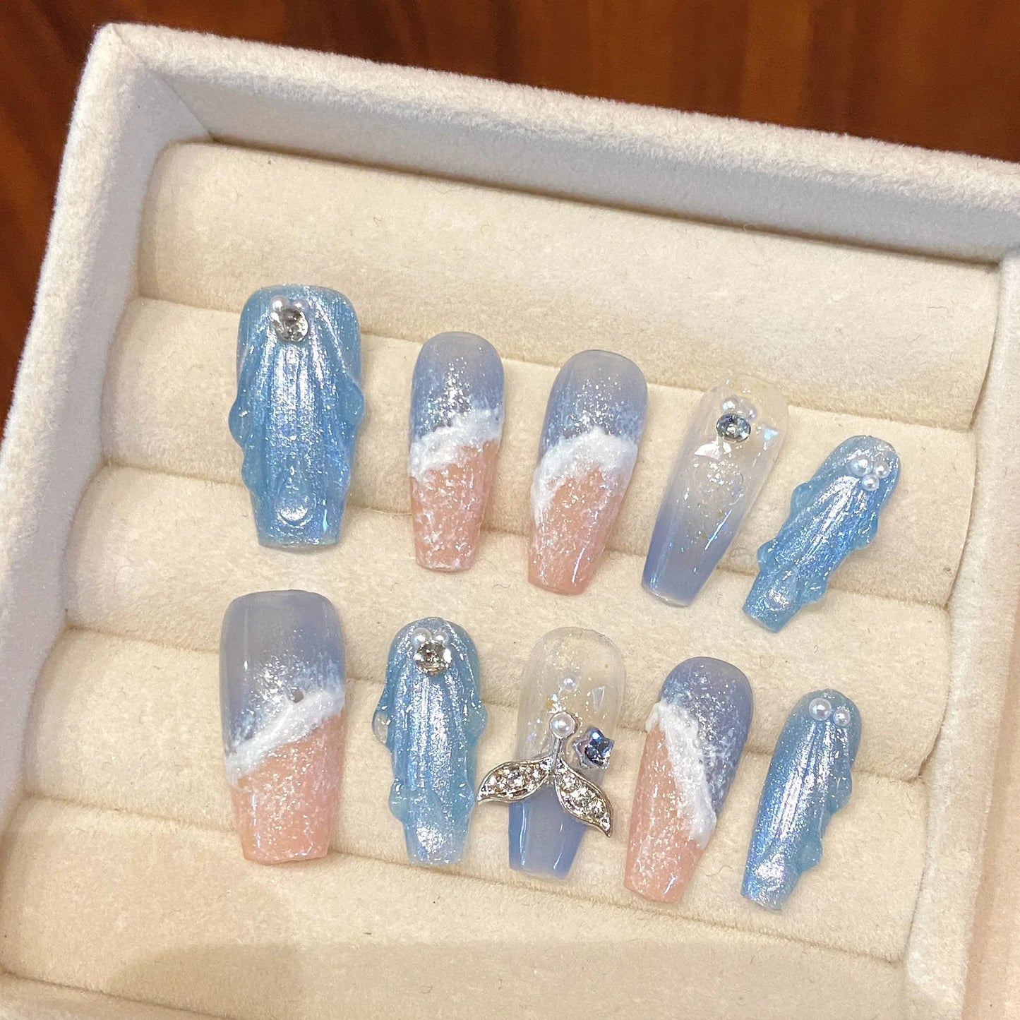 Beach Press On Nails – Long Shape