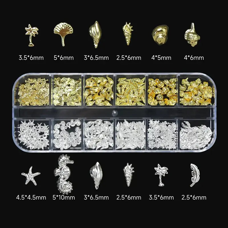 Crystal Nail Rhinestones 12 Grid - Mixed Shapes & Sizes