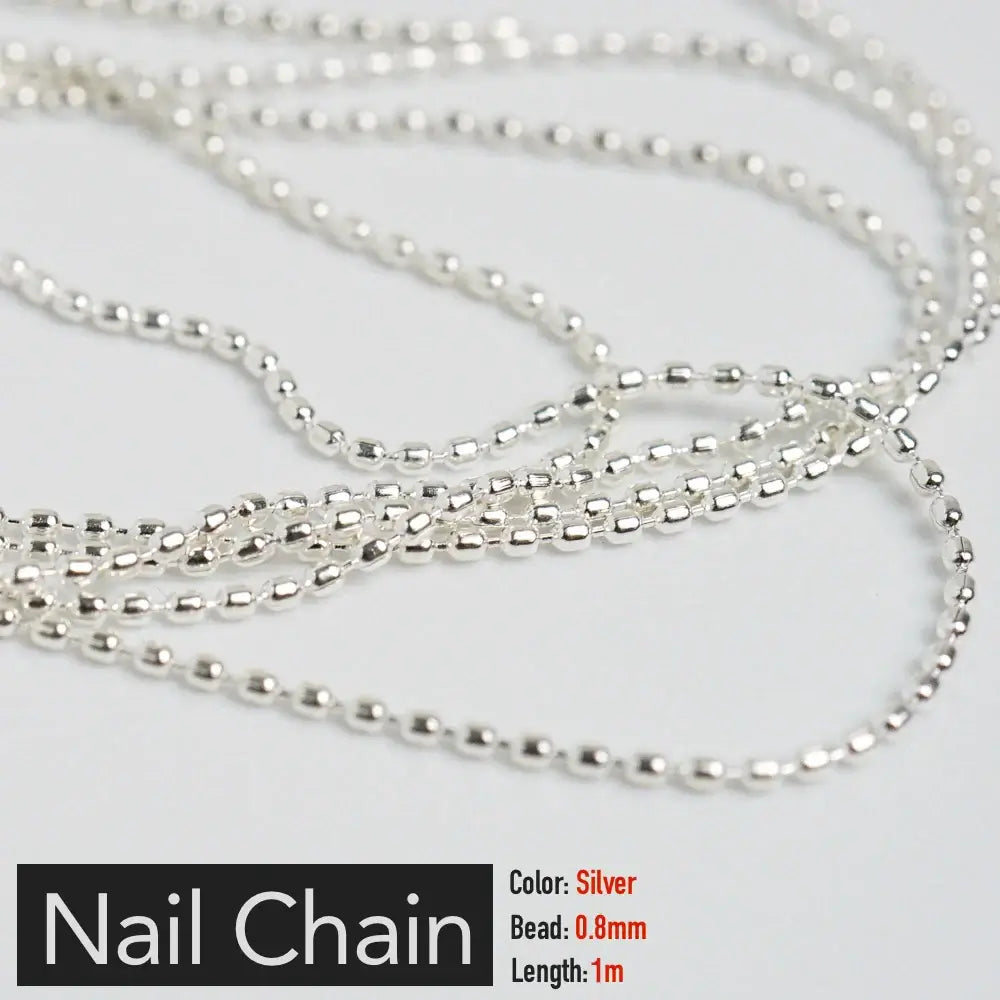 Nail Chain with Rose Gold & Silver Pixie Stone Beads